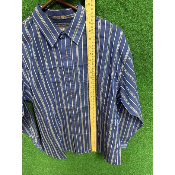 90s Blue Button Down Grunge Style Shirt Sz Large Banner Brand UNISEX - Picture 5 of 6